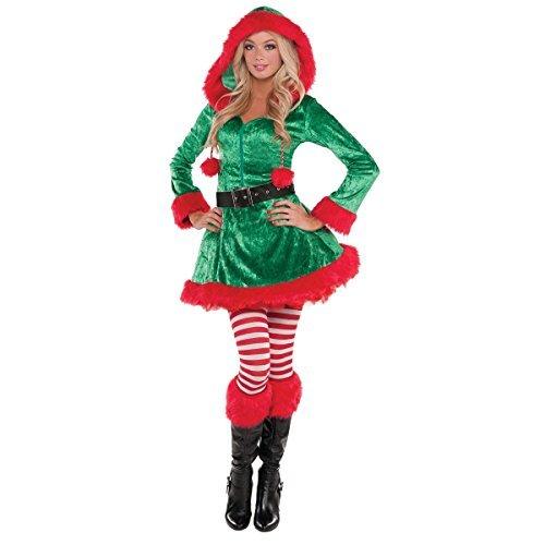 Amscan Sassy Elf Costume for Women, Christmas Costume, Small, with Included Accessories