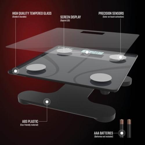 FitRx Smart Scale, Bluetooth Digital Scale for Body Weight, BMI, and More with App Control