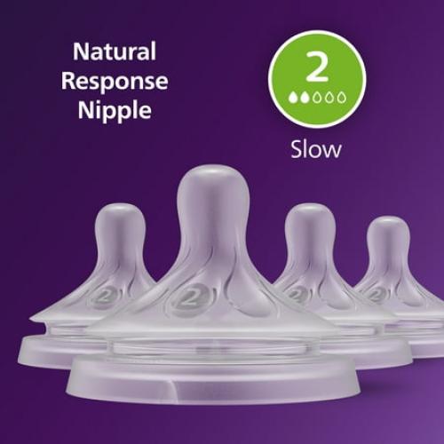 Philips Avent Natural Response Nipple, Slow Flow (Flow 2), SCY962/44