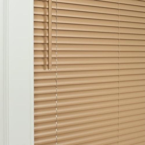 Mainstays 1 Cordless Vinyl Room Darkening Mini Blinds, Khaki, 48W x 64L