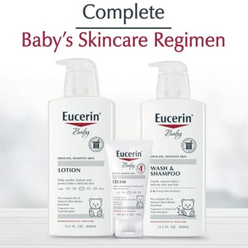 Eucerin Baby Lotion, Fragrance Free, 13.5 fl oz Bottle
