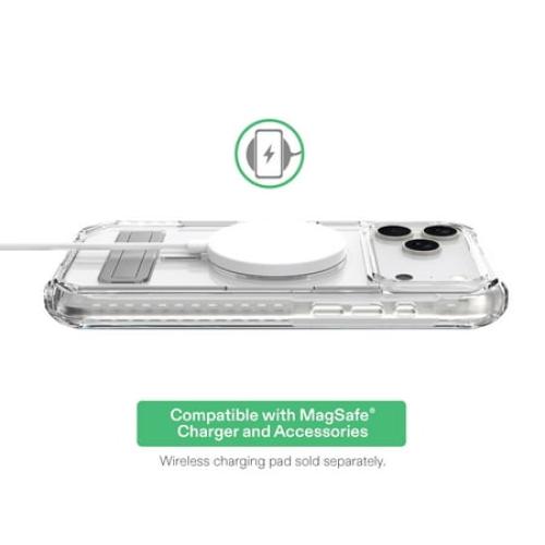 onn MagSafe Compatible Rugged Phone Case with Kickstand for iPhone 17 Pro Max - Clear