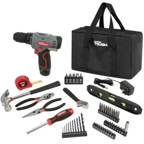 Hyper Tough 12V Max Cordless Drill Project Kit, 55-Piece, Holiday Gift