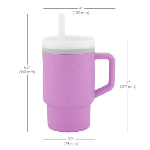 Infantino My 1st Tumbler – Adorable 9 oz. Training Cup with Toddler-Friendly Straw and Handle, Lilac