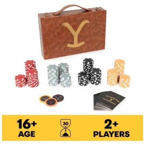Spin Master Games, Yellowstone, 200-Piece Poker with Custom Carrying Case, Ages 16 and up