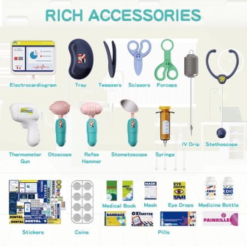 JoyStone Toy Doctor Kit, Interactive Pretend Play Medical Set with Lights & Sounds, Educational Toy for Boys & Girls, Ages 3-5