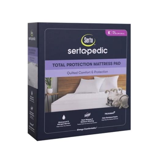 Sertapedic Total Protection Waterproof Mattress Pad, King
