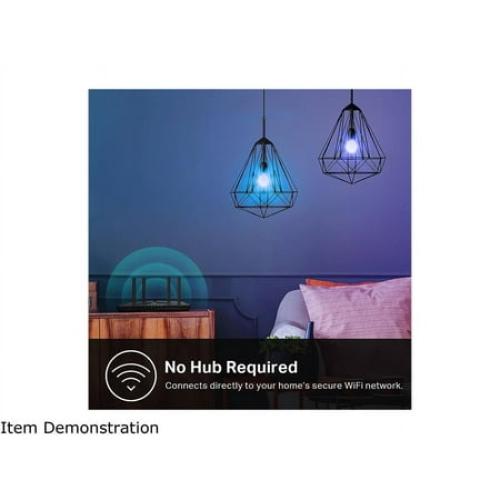 Kasa Smart Light Bulbs, Full Color Changing Dimmable Smart WiFi Bulbs Works with Alexa and Google Home, A19, 9W 800 Lumens,2.4Ghz only, No Hub Required, 2-Pack (KL125P2), multicolor