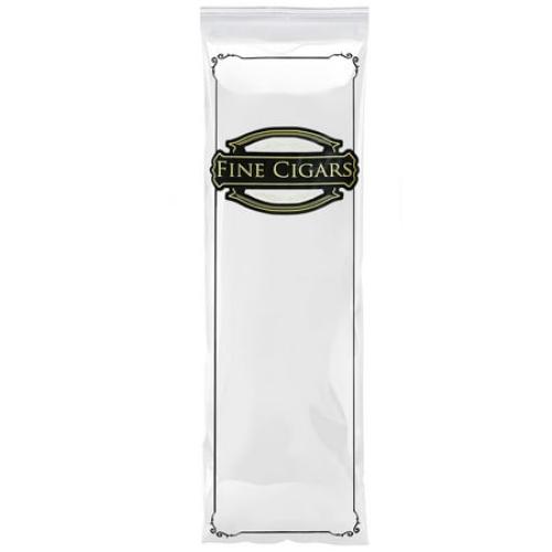 Clear Printed Fine Cigars Cigar Bags Plastic, 3 x 10 Inches. 100 Pack Reclosable Zipper Bags for Cigars. Polyethylene Cigar Travel Bag, 2 Mil. Small Plastic Baggies for Tobacco Products