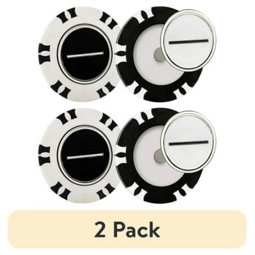 (2 pack) Athletic Works Golf Dual-Mark Poker Chip Ball Markers, 2-Pack
