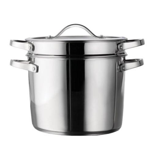 Tramontina 8-Quart Stainless Steel Tri-ply Base Multicooker with Pasta Insert