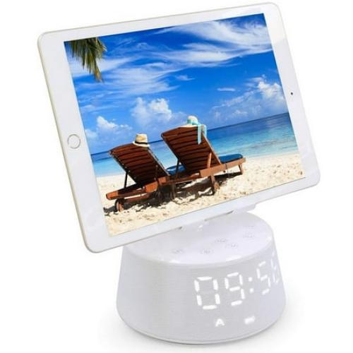 Emerson Radio Docking Station with Wireless Charging, Bluetooth Speaker, Hands-Free Calling and Adjustable Arm, ER-X300