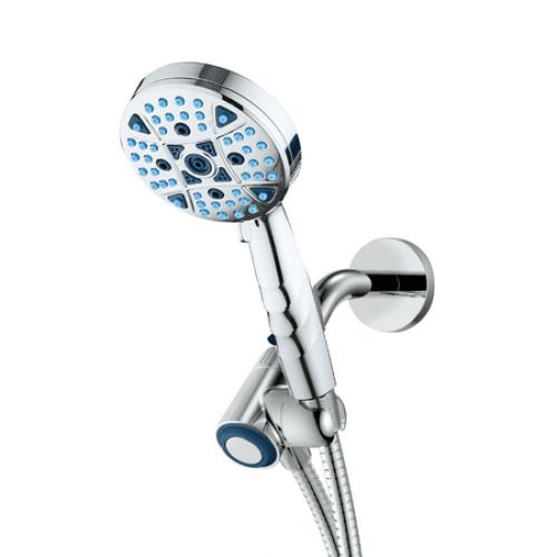 Magneton by AquaCare - High-pressure 8-setting Luxury Handheld Showerhead with Antimicrobial Nozzles, Space-age Socket-Lock Magnetic Docking and Dual-height Overhead Bracket