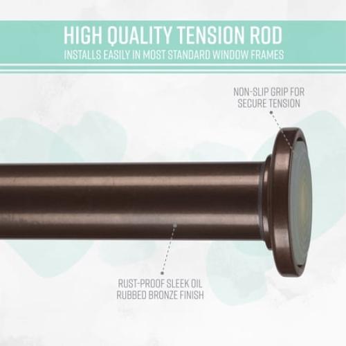 Home Details 42 to 74 Adjustable Straight Shower Curtain Tension Rod, Oil Rubbed