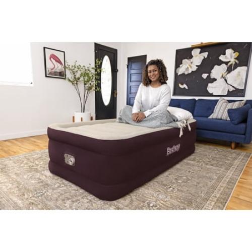 Bestway Maroon 20 Twin Air Mattress with Built-in Pump