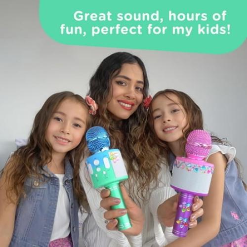 Pink Move2Play, Kids Karaoke Microphone | Personalize with Jewel Stickers | Birthday Gift for Girls, Boys & Toddlers | Girls Toy Ages 3, 4-5, 6, 7, 8  Years Old