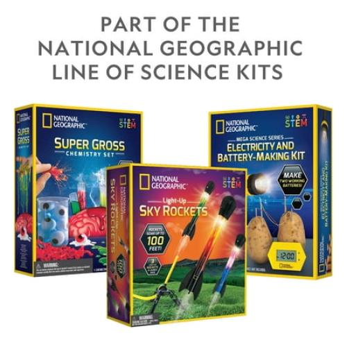 NATIONAL GEOGRAPHIC Rocket Launcher for Kids – Motorized Air Rocket, Self-Launching Rocket Toy with Safe Landing, Launch Rocket up to 200 ft.