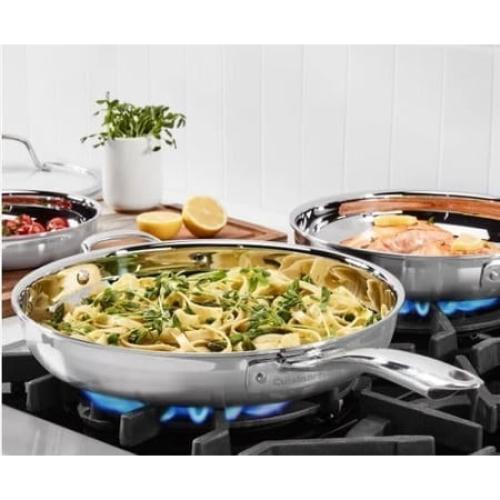 Cuisinart Tri-Ply Clad Stainless Steel 3-Piece Skillet Set, with Heat Surround™