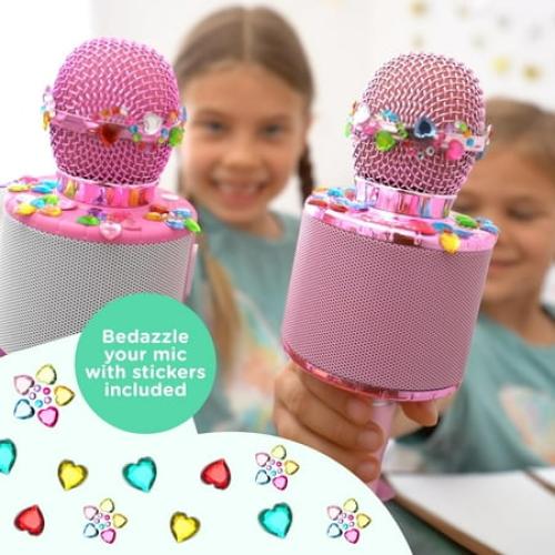 Pink Move2Play, Kids Karaoke Microphone | Personalize with Jewel Stickers | Birthday Gift for Girls, Boys & Toddlers | Girls Toy Ages 3, 4-5, 6, 7, 8  Years Old