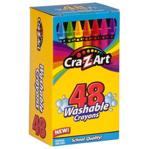1Box with Cra-Z-Art 48 Count Multicolor Washable Crayon, Children to Adult, Back to School Supplies