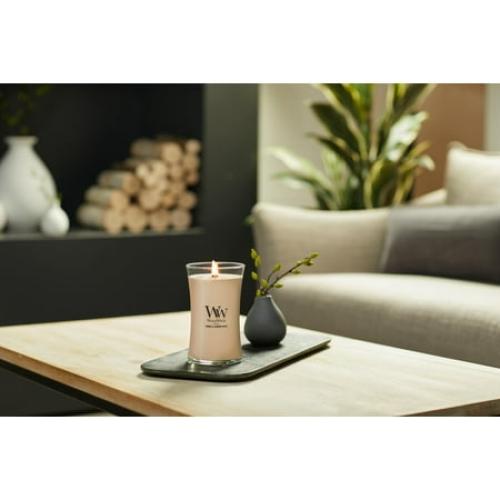 Woodwick Large Hourglass Candle, Tonka & Almond Milk, 21.5 oz