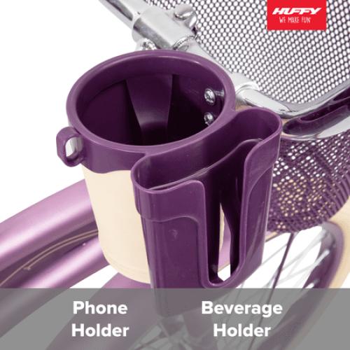 Huffy 24 Nel Lusso Girls' Cruiser Bike, Purple Satin, Age 12  Years ⚠️MISSING PEDALS AND BASKET⚠️