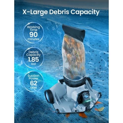 Kokido XTROJET 620 Robotic Pool Vacuum Cleaner for Heavy Debris - Cordless