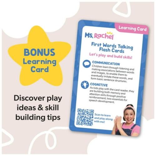 Ms. Rachel First Words Talking Flash Cards with Electronic Reader, 100 Words for Infants Ages 1 and up