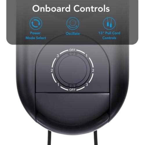 Comfort Zone 16 Wall Mount Fan, Black