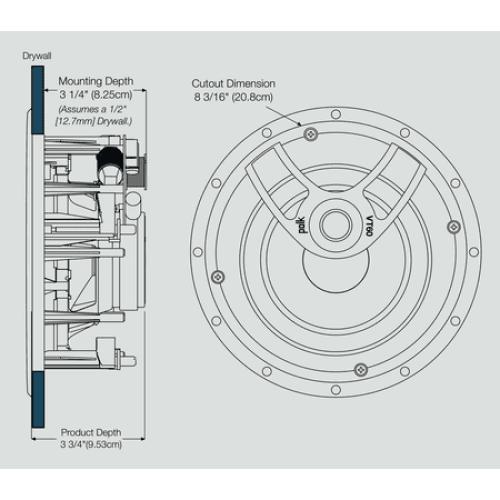 Polk Audio VT60 6.5-inch 2-Way In-Ceiling Speaker - Each