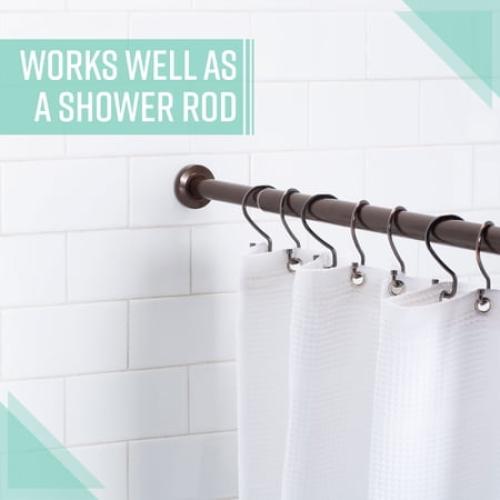 Home Details 42 to 74 Adjustable Straight Shower Curtain Tension Rod, Oil Rubbed