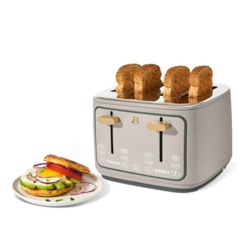 Beautiful 4-Slice Toaster with Touch-Activated Display, Porcini Taupe by Drew Barrymore