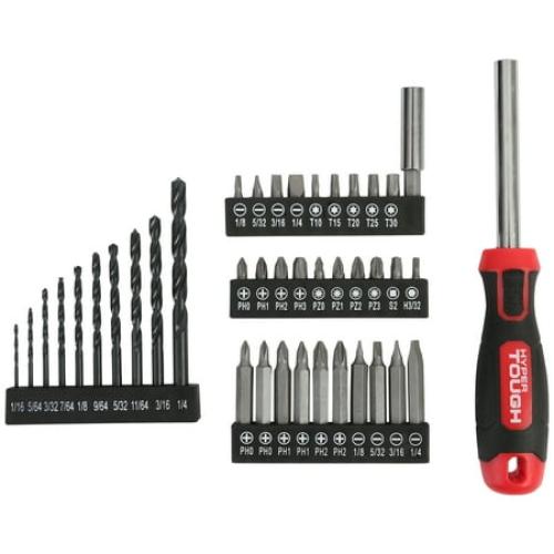 Hyper Tough 12V Max Cordless 3/8-inch Drill Driver 50-Piece Project Kit with 1.5Ah Lithium-Ion Battery, Charger, and Storage Bag