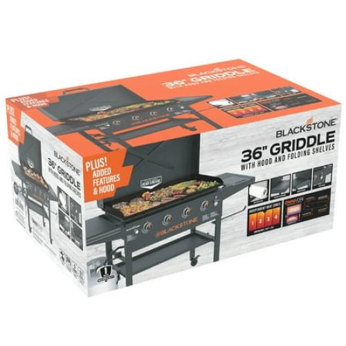 Blackstone Original 4-Burner 36 Propane Omnivore Outdoor Griddle with Hood and Folding Side Shelves ( scratch’s see the pictures )