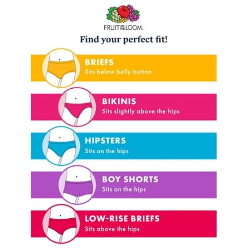 Size 12 Fruit of the Loom Girls Rot 1 Panty Hipster Underwear, Assorted Color - Size 10 - Pack of 10