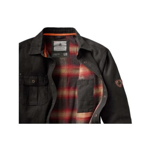 Barley XL Legendary Whitetails Men's Journeyman Flannel Lined Shirt Jacket Water Resistant Waxed Cotton