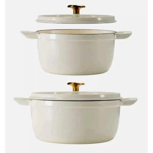 Tramontina Enameled Cast Iron Dutch Oven, 2-pack White