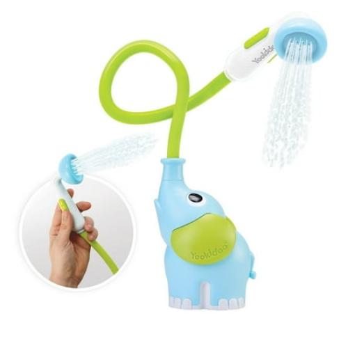 Yookidoo Elephant Baby Shower - Blue Elephant Water Pump and Trunk Spout Rinser - for Newborn Babies in Tub Or Sink