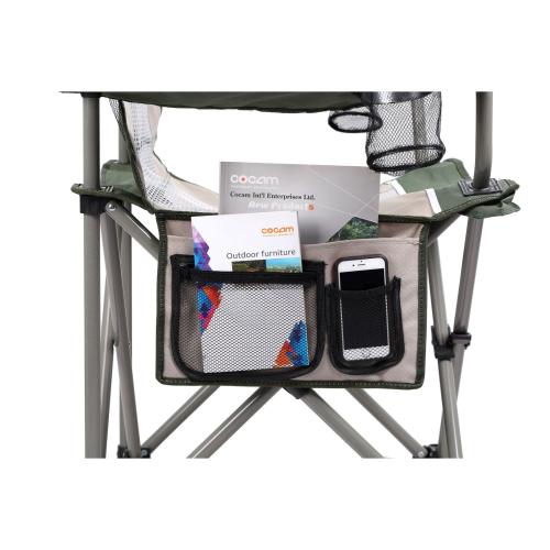 ALPHA CAMP Oversized Mesh Back Camping Folding Chair Heavy Duty Support 350 LBS Collapsible Steel Frame - Black Grey