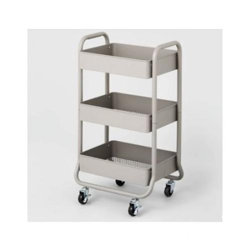 Brightroom 83499906 3 Tier Metal Utility Cart Gray