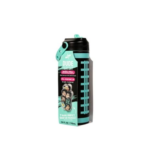 Dude Perfect Water Bottle, Silicone Handle, Double Wall Insulation and Leak-Proof Lid, 24 oz Capacity, Black