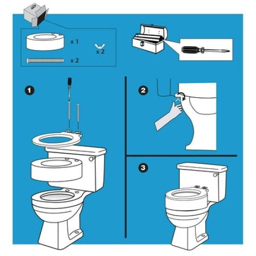 Color White Carex Toilet Seat Riser, Elongated Raised Toilet Seat Adds 3.5 inches to Toilet Height, for Assistance Bending or Sitting, 300 Pound Weight Capacity Toilet Riser