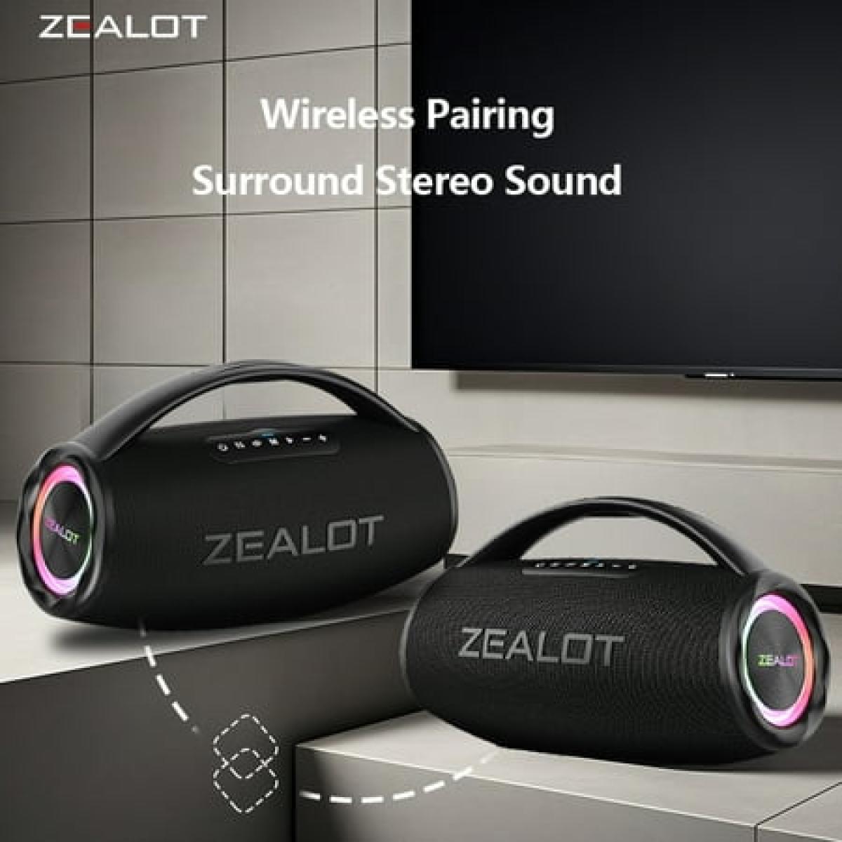 Black ZEALOT S97 80W high-power wireless speaker, with a