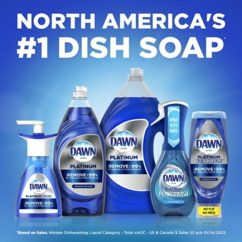 Dawn Powerwash Spray, Dish Soap, Dishwashing Liquid, Fresh, 1 Starter Kit   3 Refills, 64 Fl Oz
