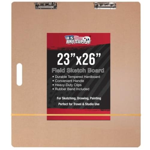 US Art Supply 23x26 Artist Field Sketch Tote Board Drawing Heavy-Duty Clip