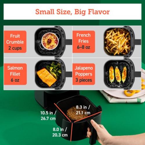 COSORI Smart Air Fryer, 2.1-Quart Compact 4-in-1 Oven, Touch Control, Non-Stick, Dishwasher-Safe, Truffle Gray