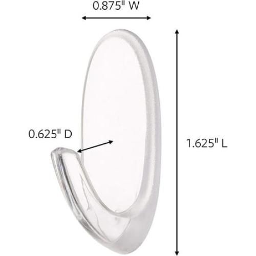 Command Hooks, Medium, Clear, 2-Hook, 6-Pack