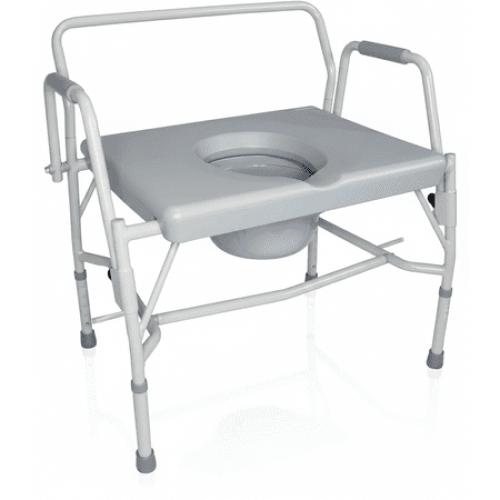 DMI Drop-Arm Bedside Commode, Extra-Wide Seat, 500 lb Capacity, Portable Toilet Chair with Bucket and Adjustable Legs