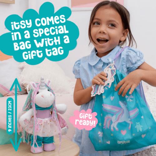 Unicorn Stuffed Animal - 23cm Pink Unicorn Plush Toys w/ Dress up Clothes - Ballerina Doll for Girls