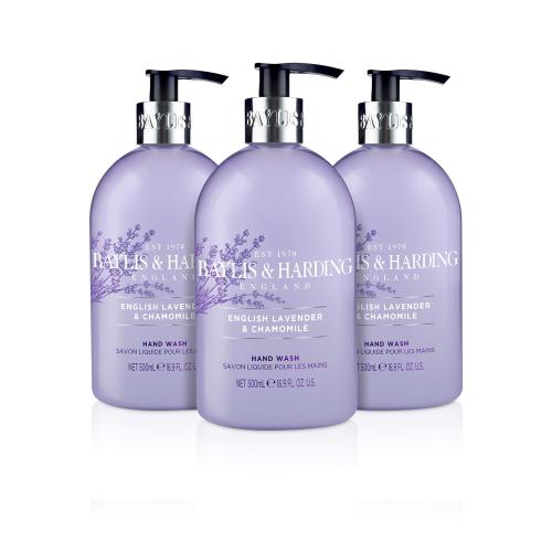 Baylis & Harding English Lavender & Chamomile 500ml Hand Wash16.9 Fl Oz (Pack of 3)